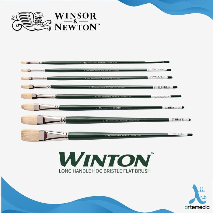

Stok Baru Winsor & Newton Winton Brush Long Flat Bristle Hog Long Handle