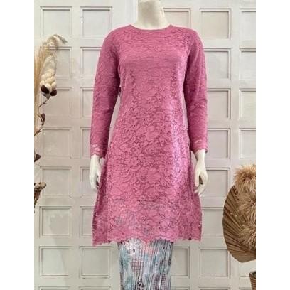 KEBAYA BRUKAT TUNIK GAMIS MUSLIM MODERN WARNA HITAM ATASAN JUMBO