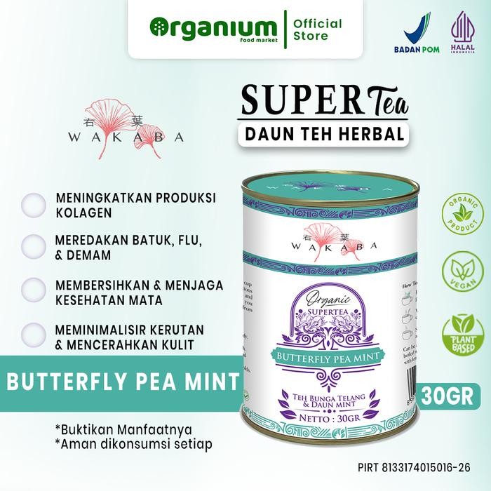 

Supertea Butterfly Pea Mint WAKABA Teh untuk Detoksifikasi Kaya Antioksidan dan Anti diabetes - 30g