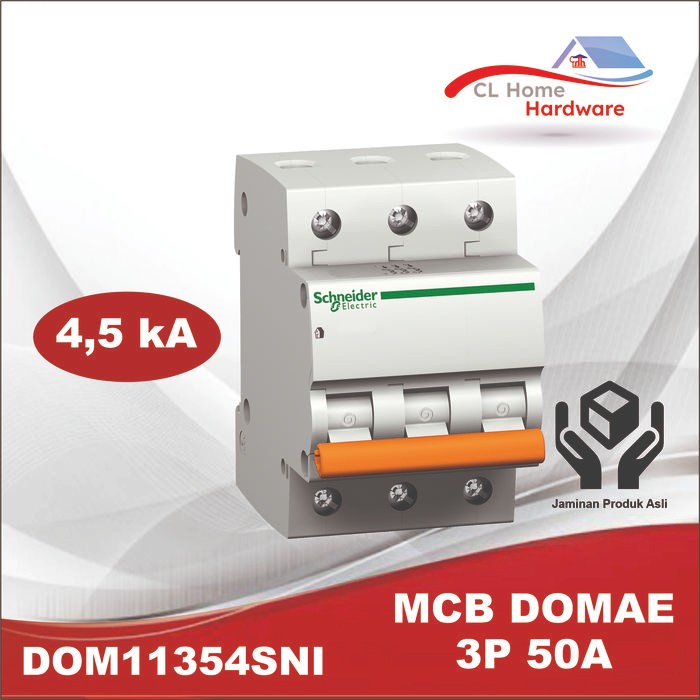 Banyak Dicari Mcb 3 Phase 50 Ampere 3P 50A 3 Pole Schneider Domae Original Baru Sni
