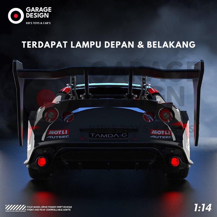 (Terdapat Lampu) Rc Drift 4Wd Proportional Nissan Gtr Nismo 1:14 - Remote Control Mobil Drift 1/14