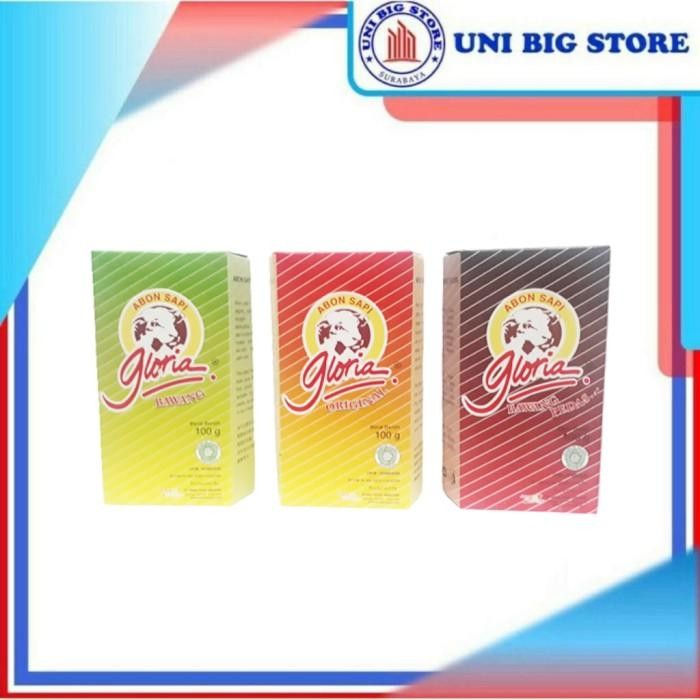 

(Allthebest) Abon Sapi Gloria Box Kotak 100g Original / Bawang / Pedas