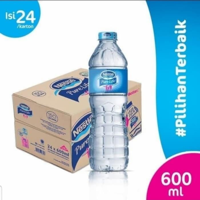 

(Allthebest) Nestle Pure Life Air Mineral 600 ml 1 Dus Isi 24 pcs