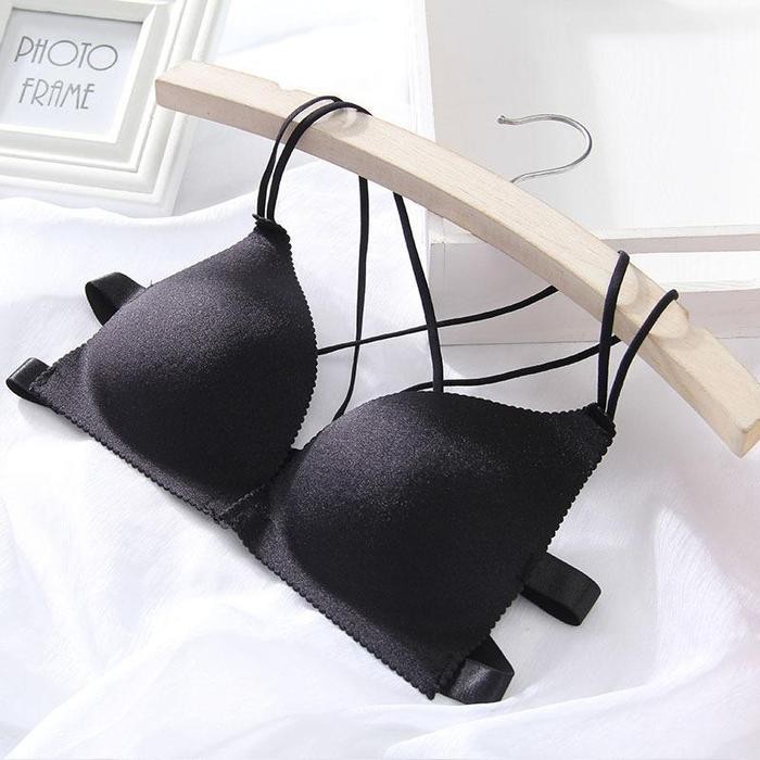 Istana - 1028 Bra Wanita Busa Tipis Tali Belakang Silang Tanpa Kawat Import Premium Bh Renda *