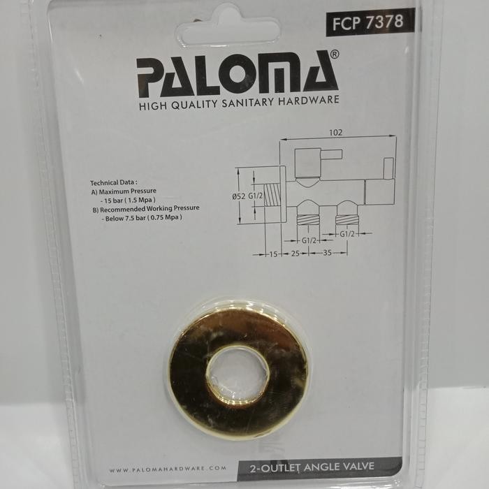 Termurah Paloma 2 Stop Kran Closet Keran Toilet Shower Fcp 7378 Gold Kuning