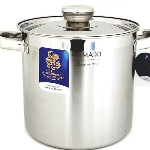 7ZRO Bima Stockpot 30 Cm Prima X1 Panci Tinggi Stainless 20 Liter Stock Pot