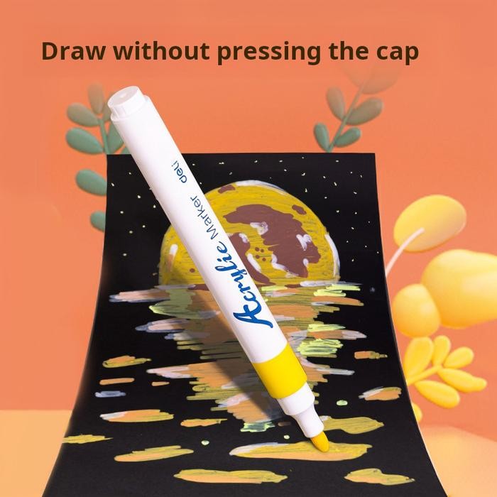 

Deli Spidol Akril / Acrylic Marker 64/48/36/24/12 Color Hm912 Akrilik Stationery Tinta Pasti Ori