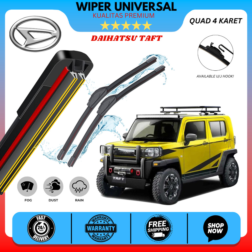 Wiper 4 Karet Mobil Daihatsu Taft Kaca Depan Satu Set Kiri Kanan
