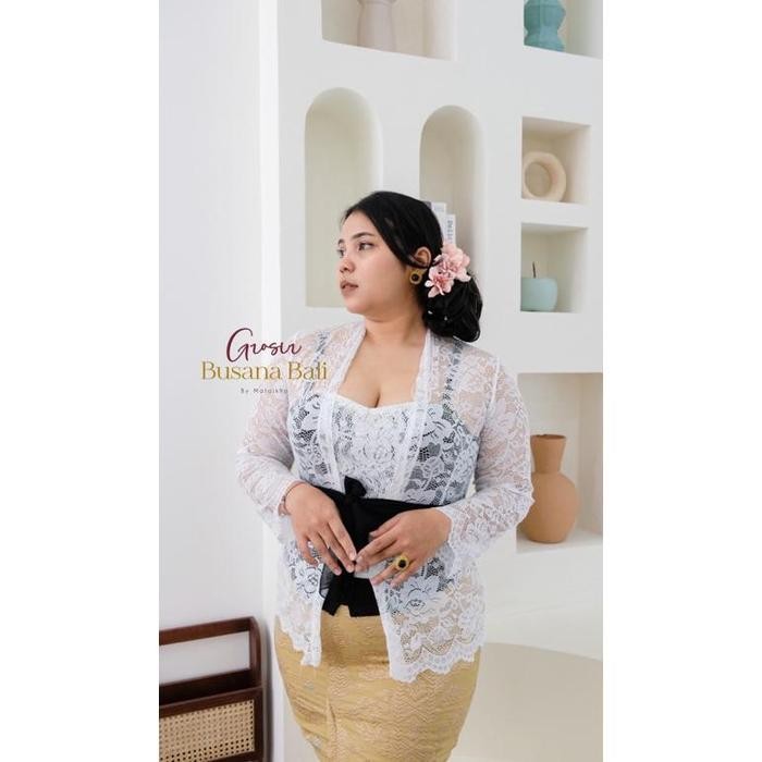 Kebaya bali JUMBO modern brokat sofia strait lengan panjang (Kebaya saja)