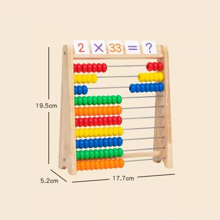Sempoa Abacus Mainan Edukasi Anak Sempoa Kayu Hitung Anak 10 Baris Papan Berhitung Sempoa