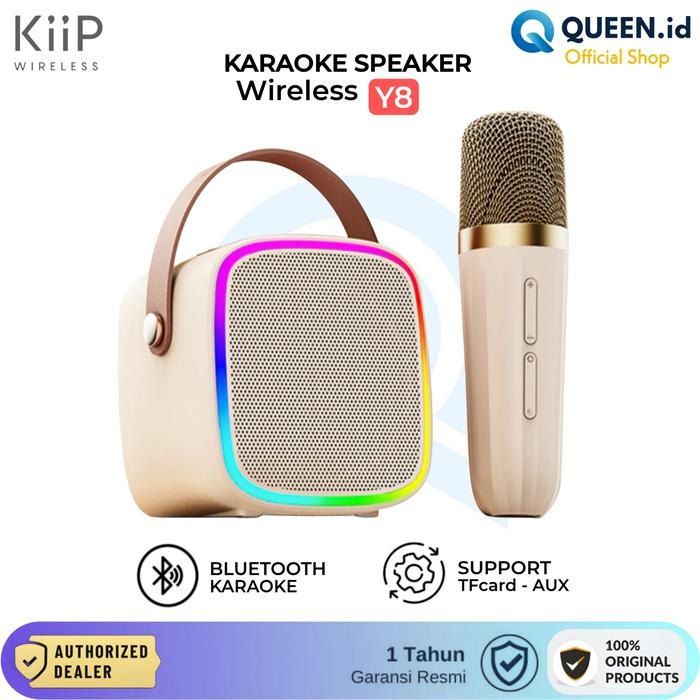 Venom Kenwood - Kiip Y8 Wireless Portable Bluetooth Speaker Karaoke Mic Rgb Light Dsp
