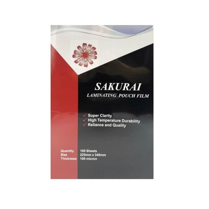

Plastik Laminating Sakurai F4 Folio 225Mmx340Mm 100 Micron