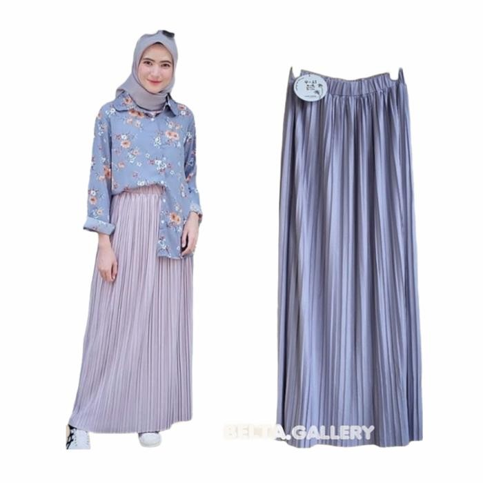 WMU0 Yueshi Rok Plisket Import Model Lurus