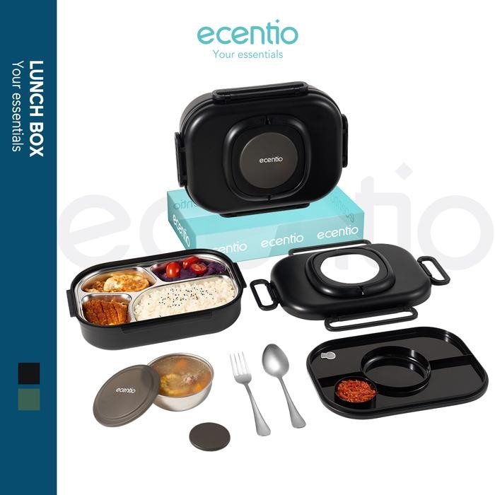 ecentio 1100ml lunch box Kotak Makan Siang dengan Stainless Steel