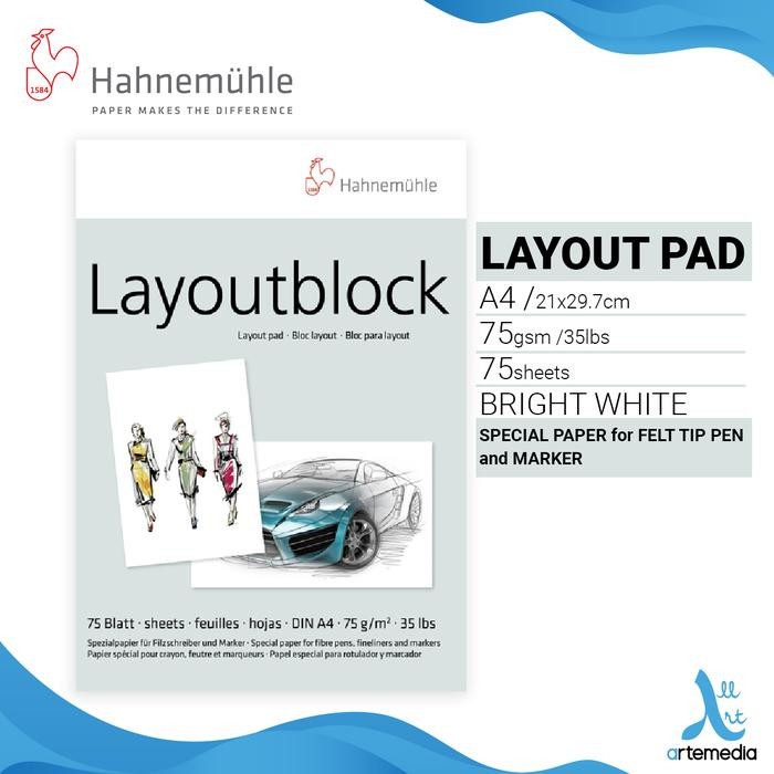 

Hahnemuhle Layout Marker Pad A4 Kertas Halus untuk Marker, Brush Pen, Fineliner