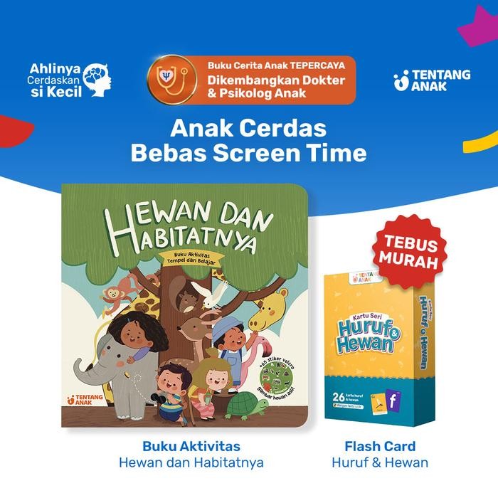 

[BUY 1 GET 2] Tentang Anak - Paket Hemat Busy Book + Flash Card Hewan dan Habitatnya Mengenal Huruf