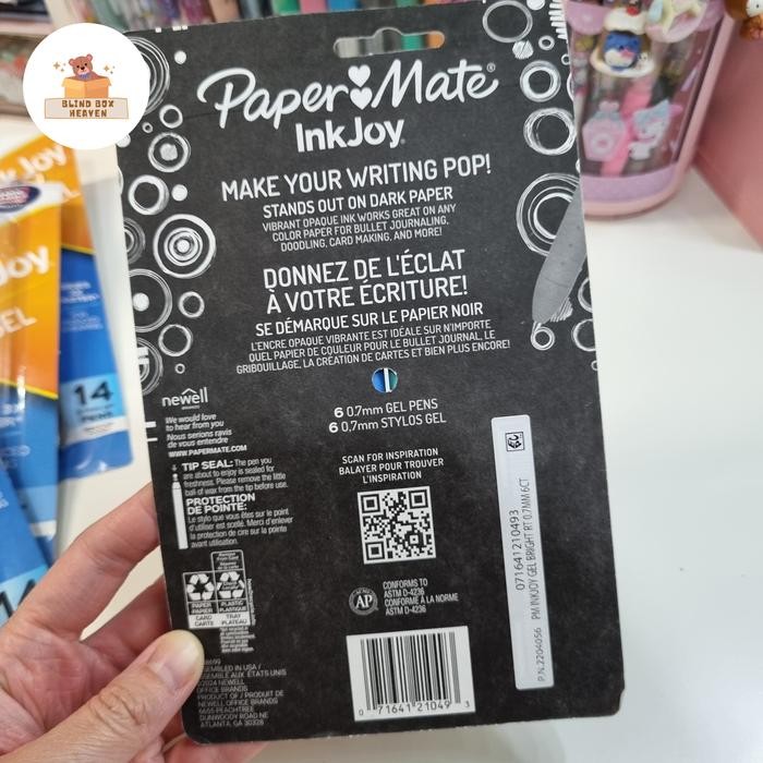 

Paper Mate Inkjoy Bright Gel Pens, Medium Point (0.7mm), 6 Colors PaperMate Retractable Gel Pen