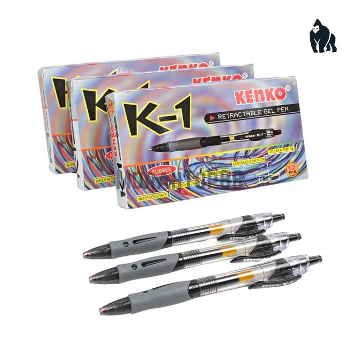 

I77W Pulpen Kenko K-1 Retractable Gel Pen 0.5 Mm / Ballpoint Bolpen Rubber Grip Pena Grosir