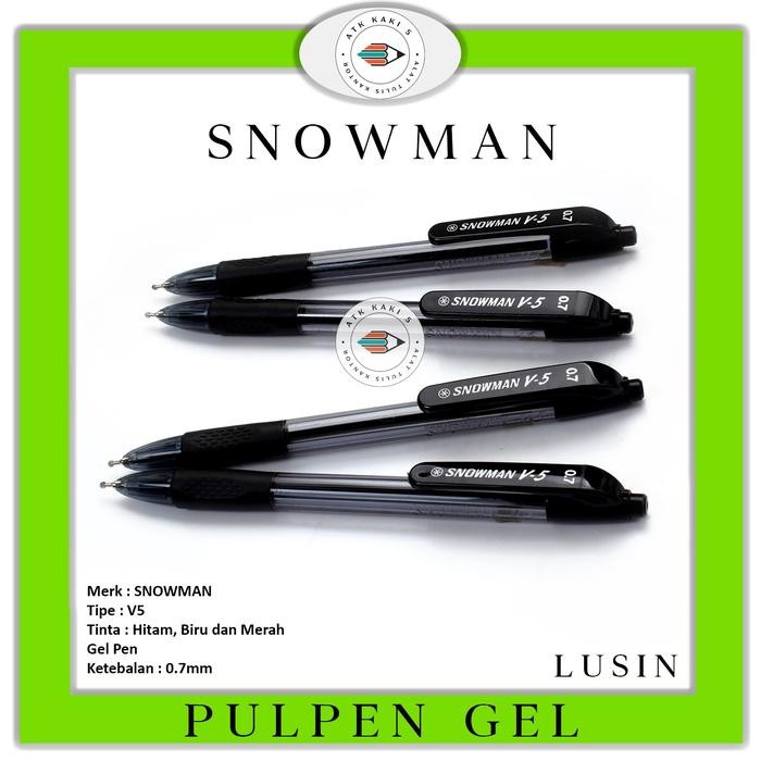 

X689 Snowman - Pen - Pulpen Hitam - Biru - Merah V5 0.7Mm - Lusin
