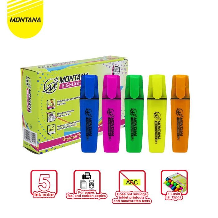 

X689 Montana Highlighter Stabilo 12 Pcs Color Marker Penanda Berwarna Sh-1