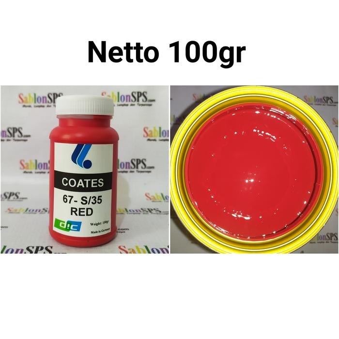 

X689 Tinta Sablon Gelas Coates 67-S/35 Merah Red 100Gr