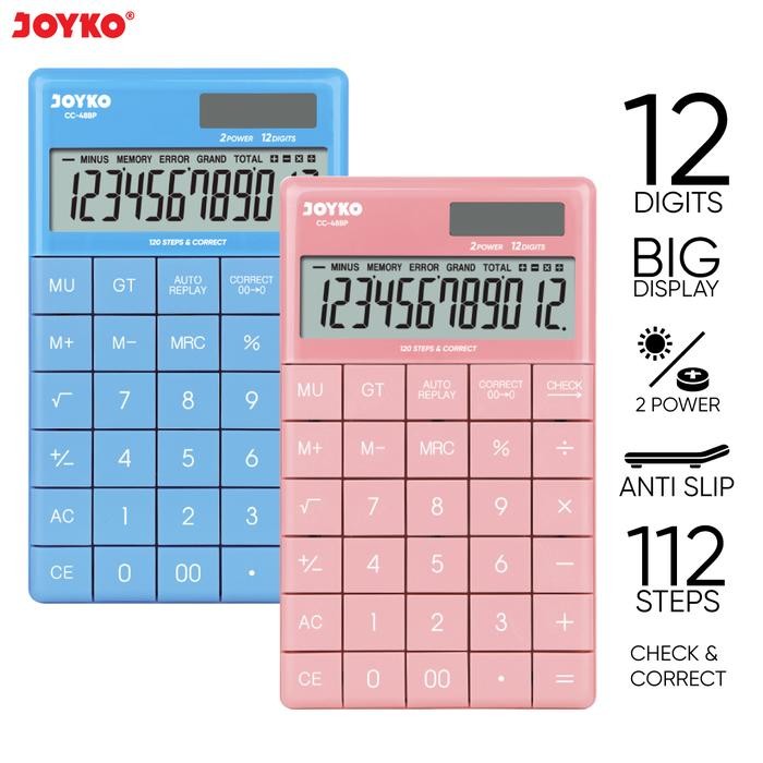 

X689 Calculator Kalkulator Joyko Cc-48Bp 12 Digits Check Correct