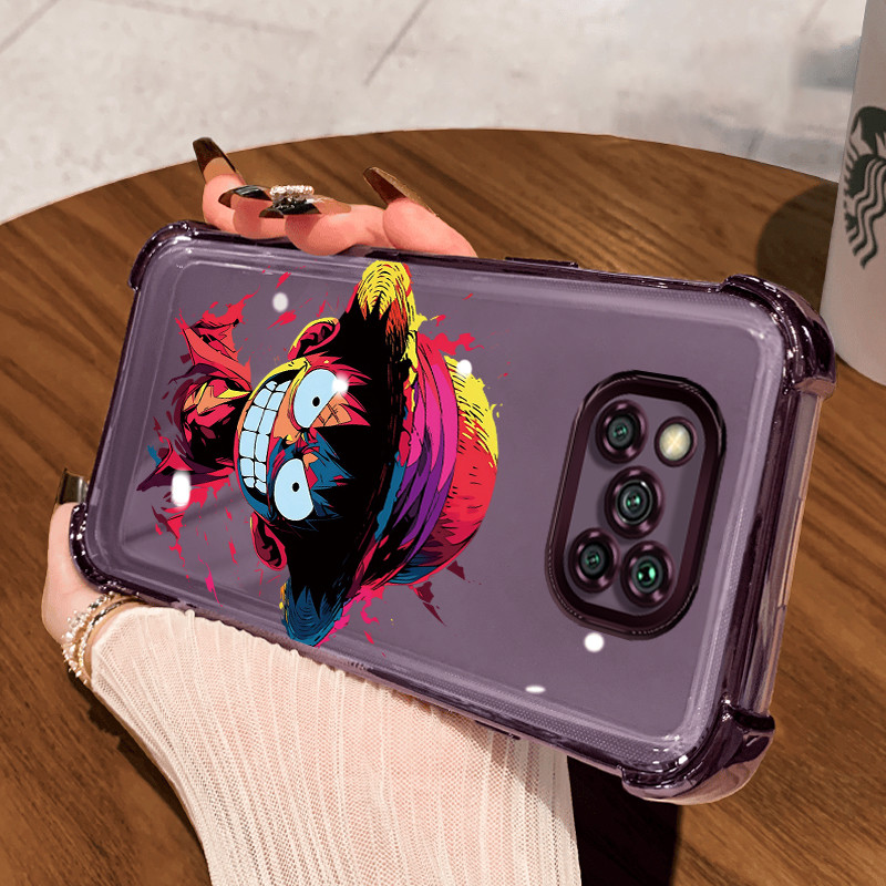 Casing Hp untuk Xiaomi POCO X3 POCO X3 NFC POCO X3 Pro Case Kartun Luffy Kasing Perlindungan jatuh a