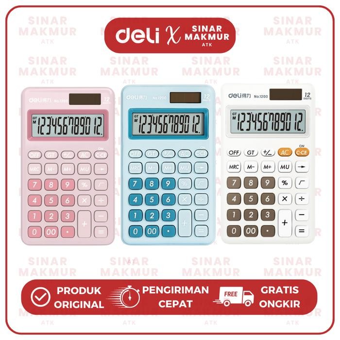 

X689 Desktop Calculator/Kalkulator Mini Portable Dual Power 1200 Deli (Pcs)