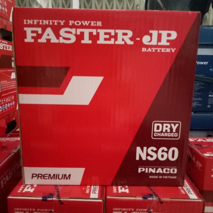 Aki Mobil Merek Faster Jp Ns 60 Premium / Basah