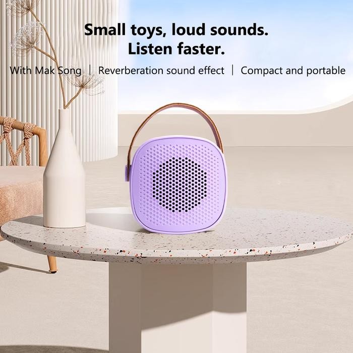 GOOJODOQ 2Mic 1Mic speaker bluetooth set karaoke speaker ktv Cute Wireless Lucu Portabel Luar