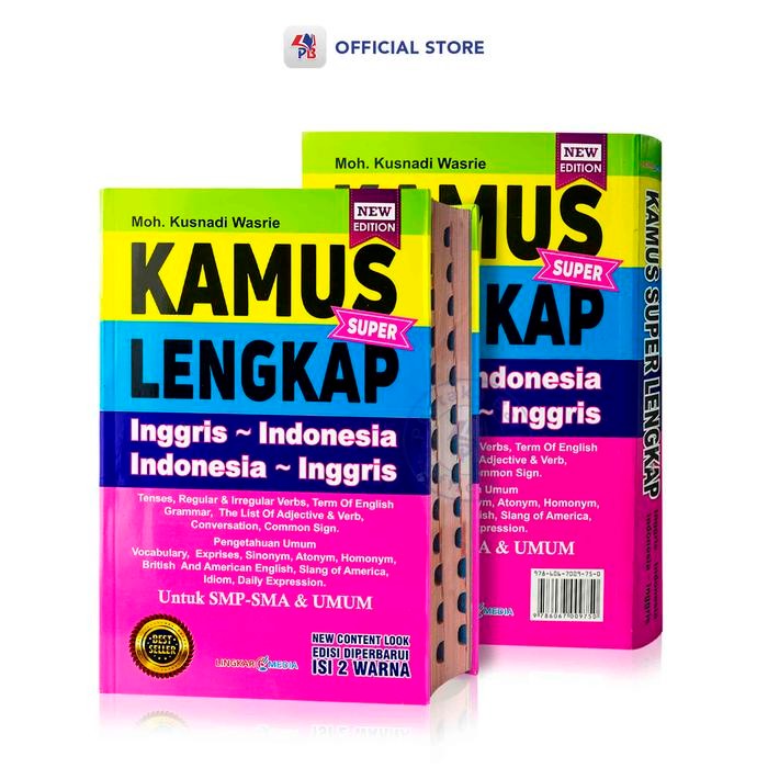 

KAMUS BAHASA INGGRIS / KAMUS PELANGI SUPER LENGKAP INGGRIS - INDONESIA INDONESIA - INGGRIS UNTUK SMP
