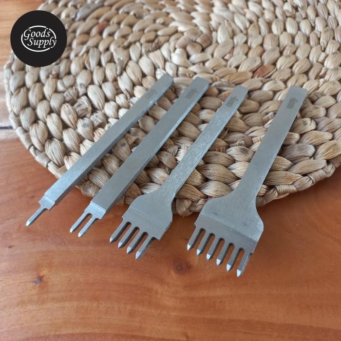 

Bisa E-Faktur! Stitching Hole Punch Leather Tools 1Set ( 4Pcs Prong ) 4Mm