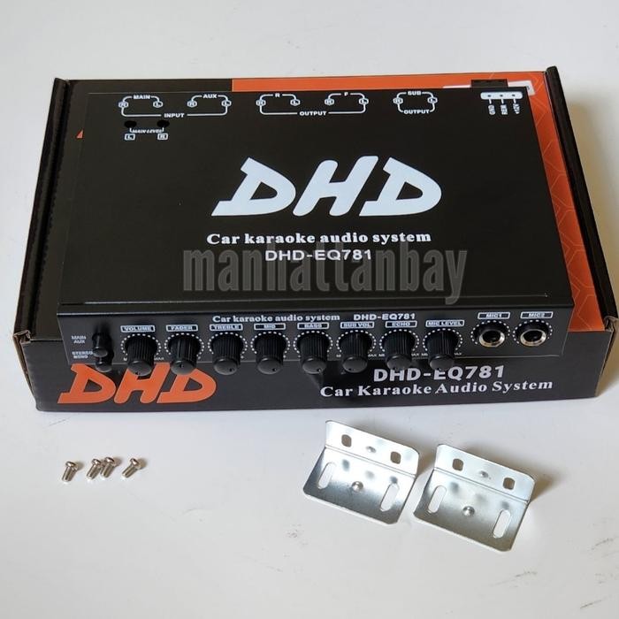 PREAMP PARAMETRIC EQUALIZER MOBIL SUBWOOFER OUTPUT & KARAOKE DHD-EQ781