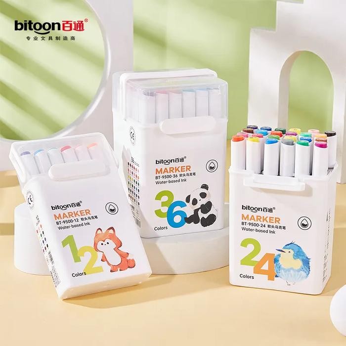 

SARI Creative Art Marker Double Head Waterbased And Washable Spidol Kartu Stationery