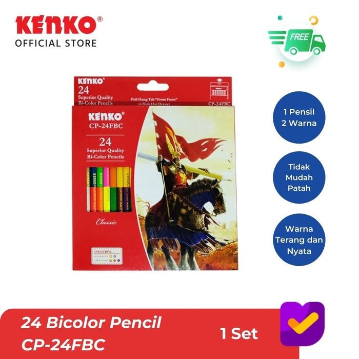 

SARI Kenko 24 Bicolor Pencil / Pensil Warna Dua Sisi Cp-24 Fbc