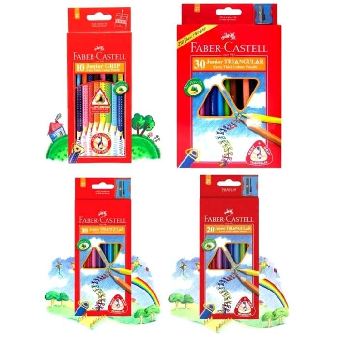 

SARI Faber Castell Junior Triangular Grip Color Pencil Set 10 20 30 Pensil Warna Segitiga