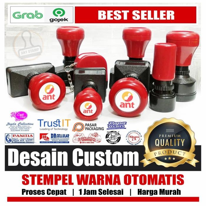 

5WUM Stempel Otomatis Custom Warna Flash/Nama/Lunas Berkualitas Desain Custom Proses Cepat