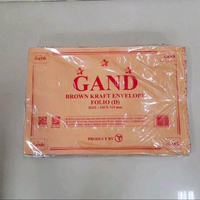 

5WUM Amplop Coklat Folio Gand 1 Pak Isi 100 Lbr