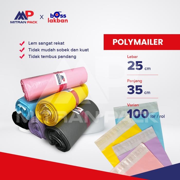 

5WUM Polymailer / Poly Mailer / Plastik Packing Uk 25 X 35 Cm Dengan Lem