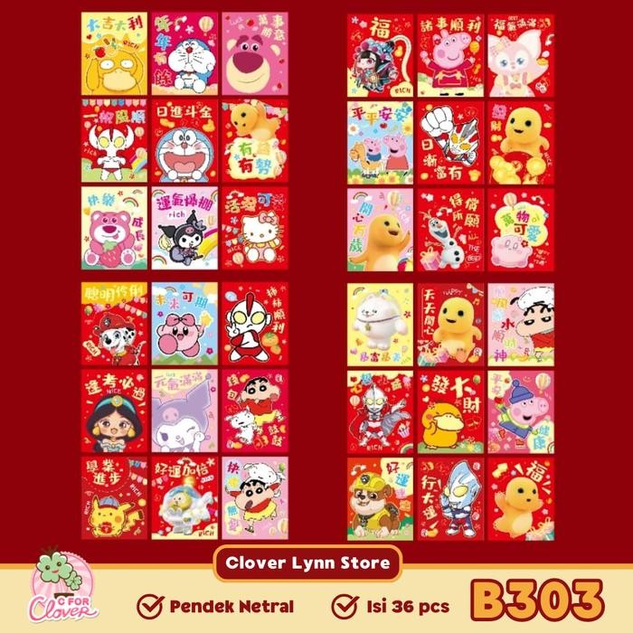 

SARI Angpao Pack Isi 36 Pcs Imlek Tahun Ular 2025 Amplop Chinese New Cfc