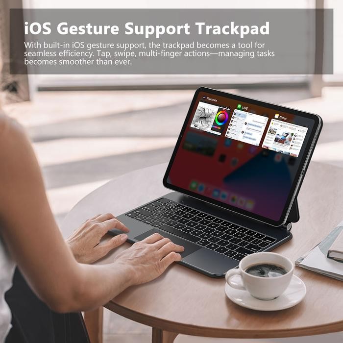 GOOJODOQ WIRELESS CHARGING MAGIC KEYBOARD FOR IPAD PRO/AIR4&5 10.9/11"