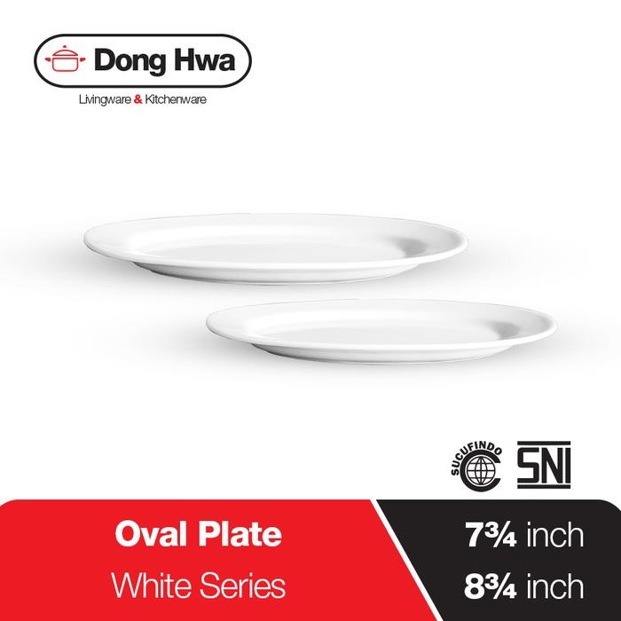 BSKU Dong Hwa Piring Saji Oval Keramik Putih