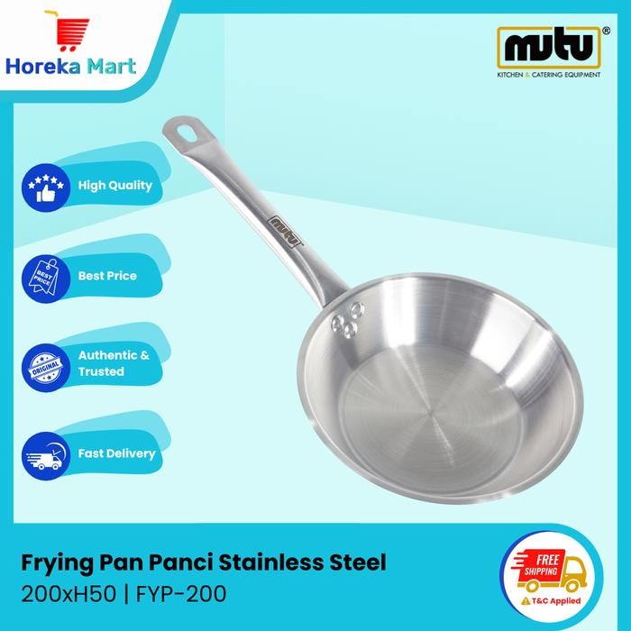 Frying Pan Panci Penggorengan Stainless Steel Dapur Hotel Restoran Mutu Fyp-200