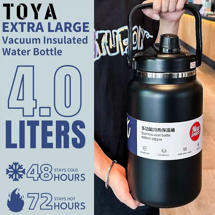 [SERU.2] New LaunchTumbler Stainless Tahan Dingin Botol Minum -Termos 4 Liter Dingin Stainless Tebal