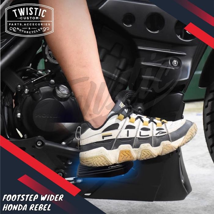 Footstep Foot Peg Pijakan Kaki Wider Lebar Motor Honda Rebel CM Bobber Custom