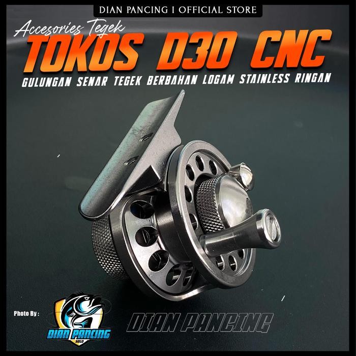 

Reel Tokos Metal D30 CNC Joran Tegek Pancing Bahan Metal