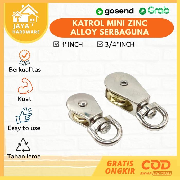 

1"3/4"Katrol Kerek Kerekan Besi Stainless Steel Mini Kecil Pulley Untuk Sangkar Kandang Burung Timba