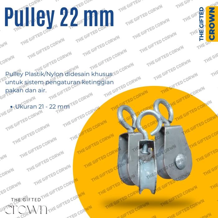 PULLEY 22 MM/PULI/PULLY/KEREKAN KATROL PLASTIK NYLON/GANTUNGAN SLING/KAWAT KANDANG