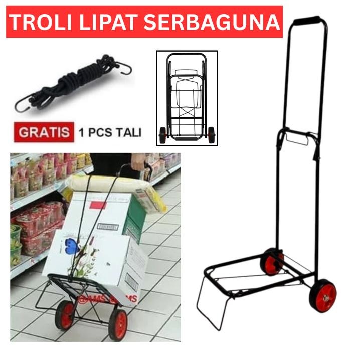 Troli Alat Angkut Barang Galon Gas Kardus Tabung Oksigen Lipat Trolley Besi