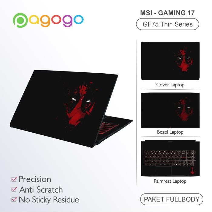Siap Kirim Garskin Sticker Laptop MSI GF75 Thin Series 9R 9RCX 9S 9SC 10S 10SCSR 10SDR
